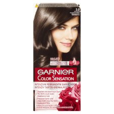 Garnier Color Sensation  permanentní barva na vlasy 3 .0 tmavě hnědá, 60 +40 +10 ml
