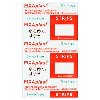 Fixaplast Strips textilní náplast s polštářkem 5 ks