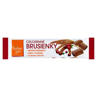 Nature Line Celozrnné sušenky plněné s brusinkovou náplní 65g