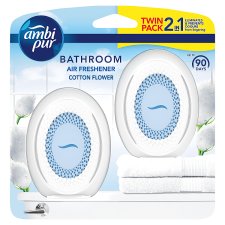 Febreze Bathroom, Continuous Air Freshener Odour Elimination & Prevention, Cotton Flower 2 Count
