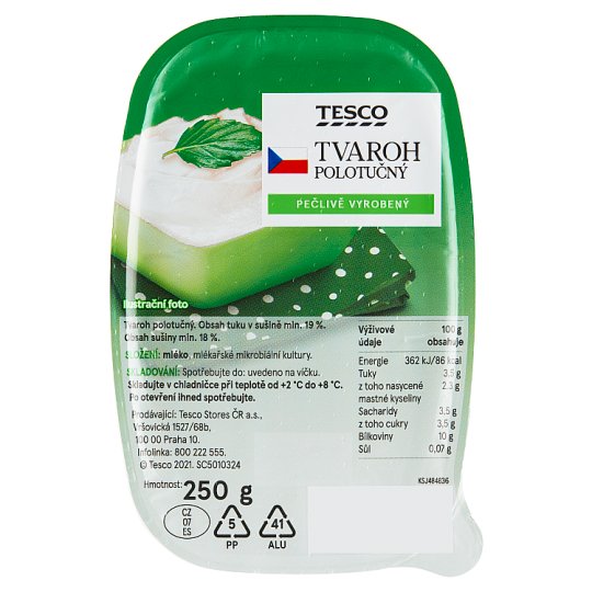 Tesco Tvaroh polotučný 250g