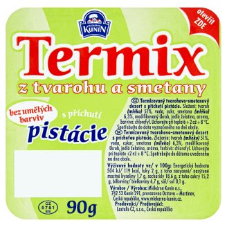 Mlékárna Kunín Termix z tvarohu a smetany s příchutí pistácie 90g