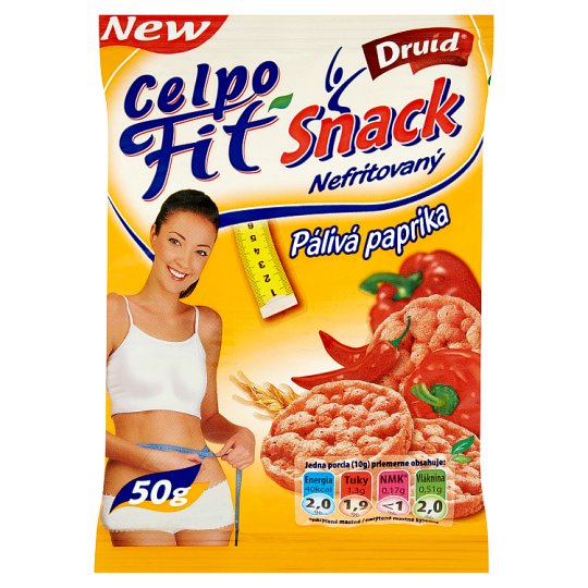 Druid Celpo Fit Celozrnné plátky kukuřično-rýžové s příchutí pálivé papriky 50g