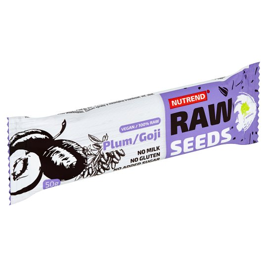 Nutrend Raw Seeds Fruit Bar with Seeds Plum + Goji 50g Tesco Groceries