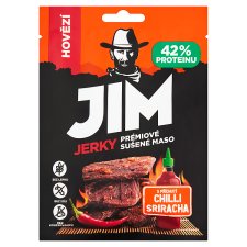 Jim Jerky Premium Beef Jerky with Chilli Sriracha Flavour 23g