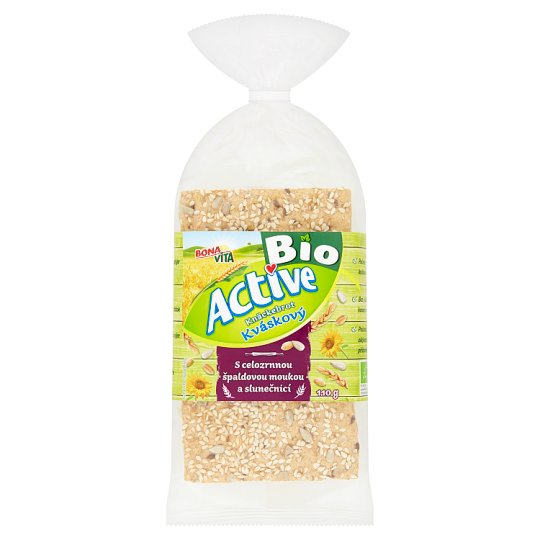 Bona Vita Active Bio kváskový knäckebrot s celozrnnou špaldovou moukou a slunečnicí 110g