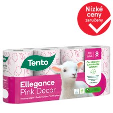 Tento Ellegance Pink Decor Toilet Paper 8 Rolls