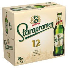 Staropramen 12 Light Lager Beer 8 x 0.5L