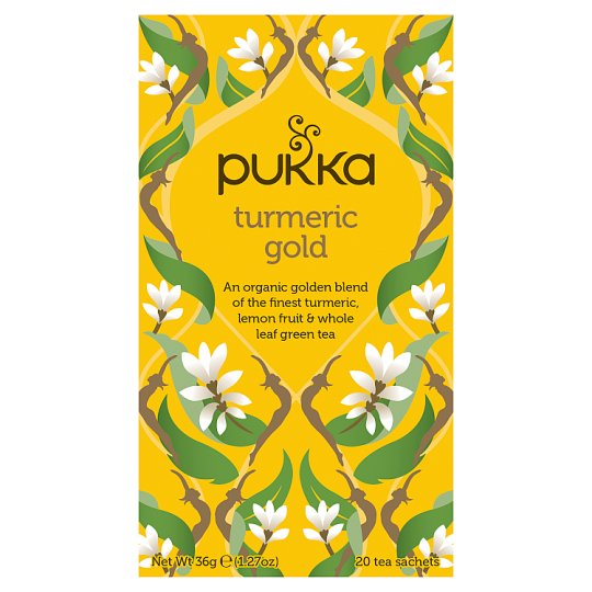 Pukka Turmeric Gold Organic Tea Flavored with Turmeric and Green Tea 20 Bags 36g