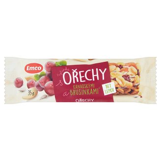 Emco Tyčinka s ořechy a kanadskými brusinkami 35g