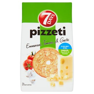 7 Days Pizzeti ementál, rajčata & česnek 80g