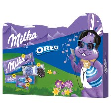 Milka Oreo Collection of Milk Chocolate, Pieces of Cocoa Cookies with Cream with Vanilla Flavor 182g