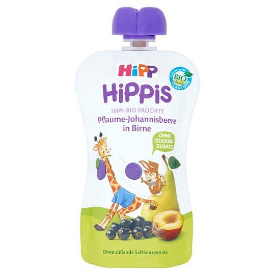 HiPP HiPPis Bio 100% ovoce hruška-černý rybíz-švestka 100g