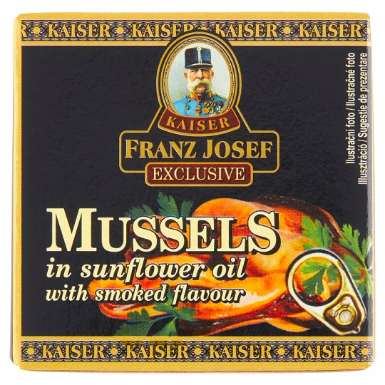 Franz Josef Kaiser Exclusive Mušle ve slunečnicovém oleji s uzenou příchutí 80g