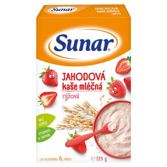Sunárek Jahodová kašička mléčná rýžová 225g