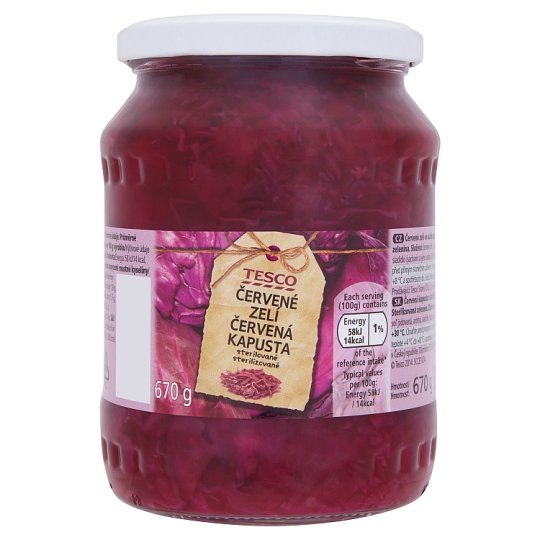 Tesco Červené zelí sterilované 670g