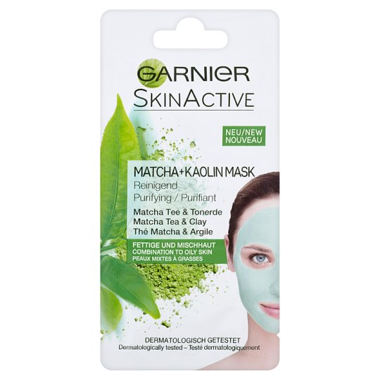 Garnier Skin Active Čisticí kaolinová maska s výtažky čaje matcha a bílým jílem 8ml
