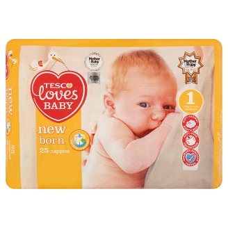 Tesco Loves Baby Plenky 1 Newborn 25 ks