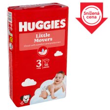 Huggies Little Movers plenky velikost 3 pro děti 4-9kg 56 ks