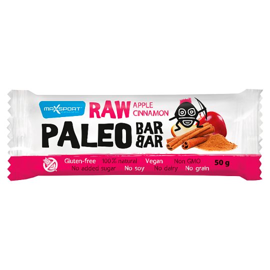 MaxSport Paleo Raw tyčinka s jablky a skořicí 50g