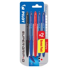 Pilot SuperGrip-G Ballpoint Pen Black Red Blue 1.0 mm Set 3 pcs