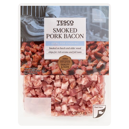Tesco Smoked Pork Bacon 2 x 100g (200g) Tesco Groceries