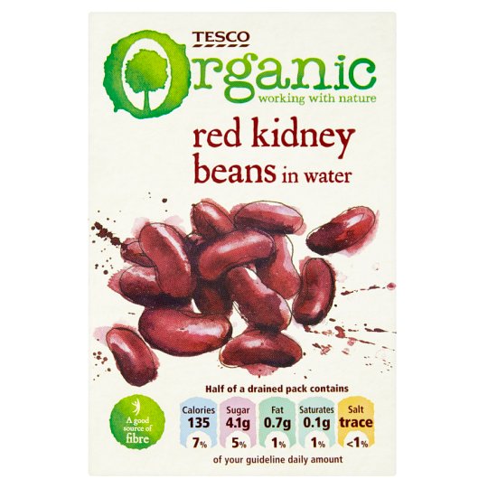 Tesco Organic Red Kidney Beans in Water 380g Tesco Groceries