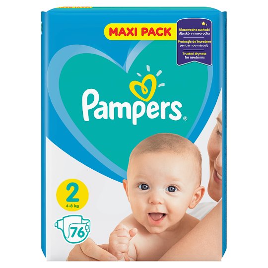 Pampers Plenky Velikost 2, 76 Plenek, 4–8 kg