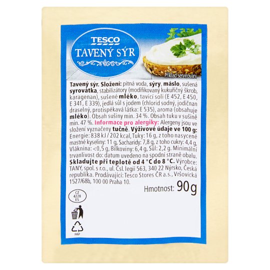 Tesco Tavený sýr 90g