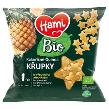 Hami Bio kukuřičné-quinoa křupky s výborným ananasem od uk. 1 roku 20g