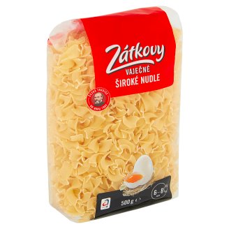 Zátkovy Vaječné Těstoviny Široké nudle 500g