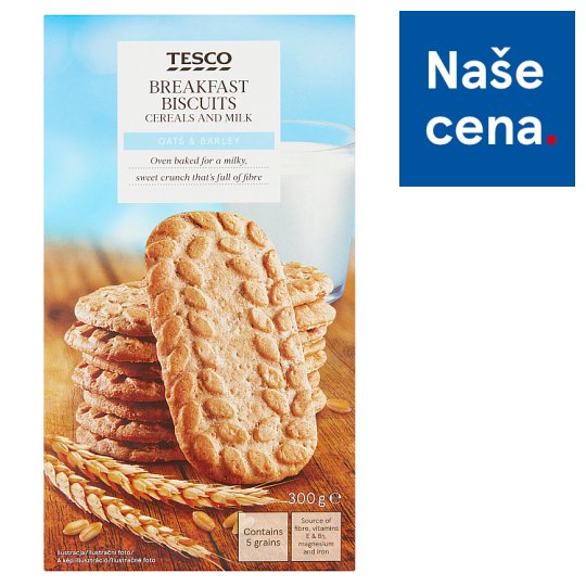 Tesco Cereální sušenky s mlékem 6 x 50g