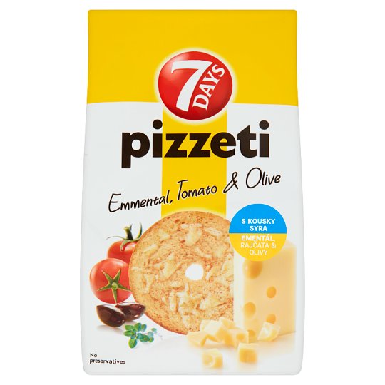 7 Days Pizzeti ementál, rajčata & olivy 80g