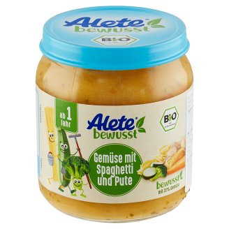 Alete Bio zelenina se špagetami a krůtím masem 250g