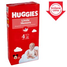 Huggies Little Movers plenky velikost 4 pro děti 7-18kg 50 ks