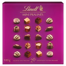 Lindt Mini Pralinés kolekce plněných čokoládových bonbónů z mléčné a hořké čokolády 100g