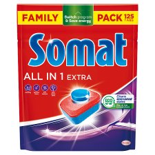 Somat All in 1 Extra Tablets for Automatic Dishwasher 125 pcs 2075g