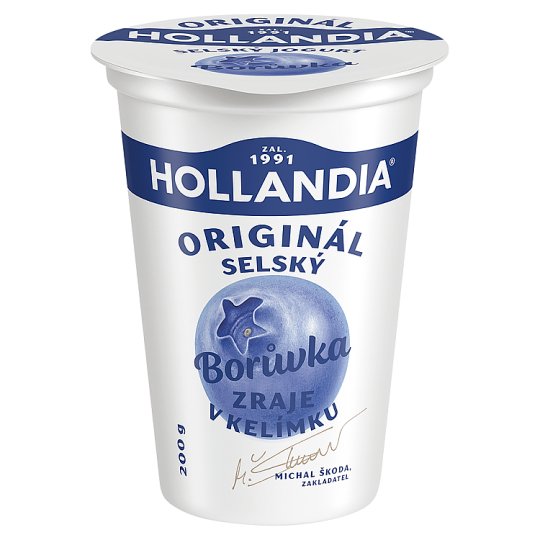 Hollandia Selský jogurt borůvkový s kulturou BiFi 200g