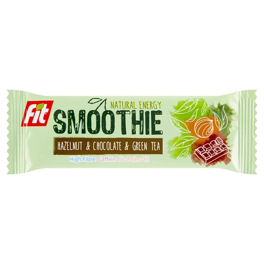 Fit Smoothie Tyčinka s lískovými ořechy, kousky čokolády, kofeinem a extraktem ze zeleného čaje 32g