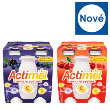 Actimel probiotický jogurtový nápoj s vitamínem C třešeň-acerola 4 x 100g (400g)