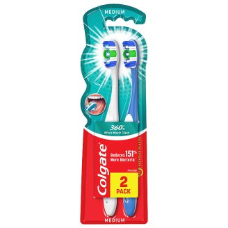 Colgate 360° Střední zubní kartáček 2 ks