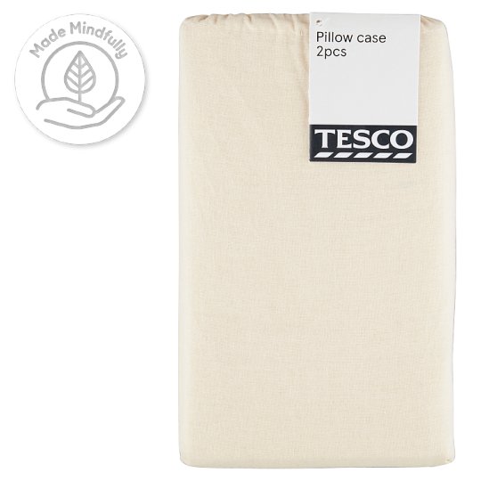 Tesco Pillow Case Cream 2 pcs Tesco Groceries