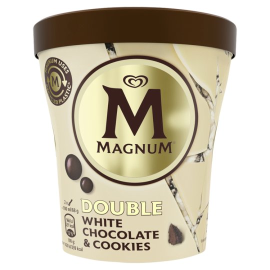Magnum White Chocolate and Cookies zmrzlina v kelímku 440ml