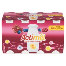 Actimel Probiotic Drink Pomegranate-Blueberry with Added Vitamin C 8 x 100g