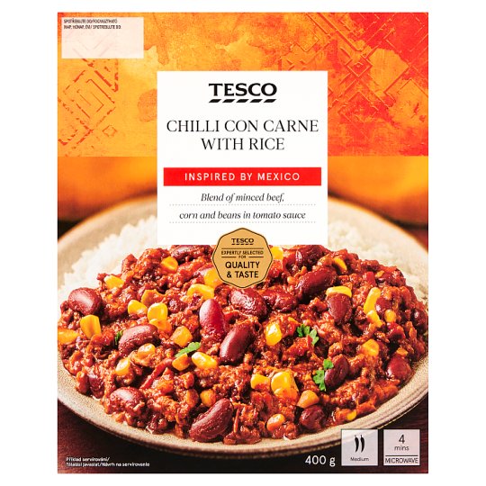 Tesco Chilli Con Carne with Rice 400g