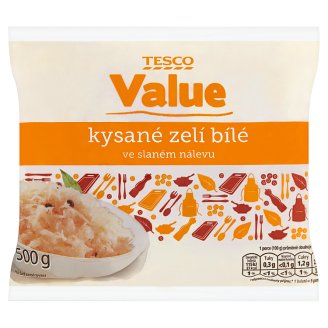 Tesco Value Kysané zelí bílé ve slaném nálevu 500g