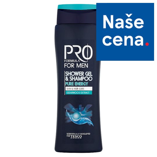 Tesco Pro Formula For Men Sprchový gel a šampón Pure Energy 400ml