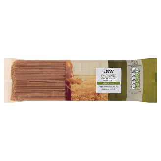Tesco Organic Bio těstoviny celozrnné sušené bezvaječné 500g
