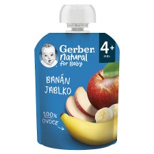 GERBER Natural kapsička banán a jablko 90g