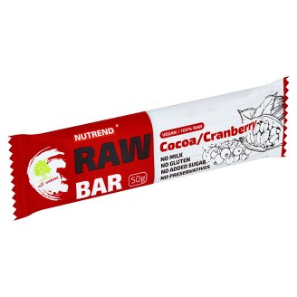 Nutrend Raw Bar Ovocná tyčinka s kakaem 50g